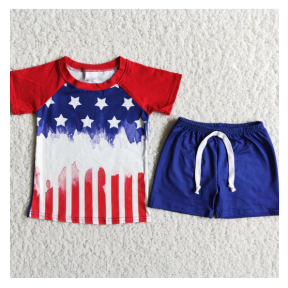 Boys Stars & Stripes Short Set Size 6/7